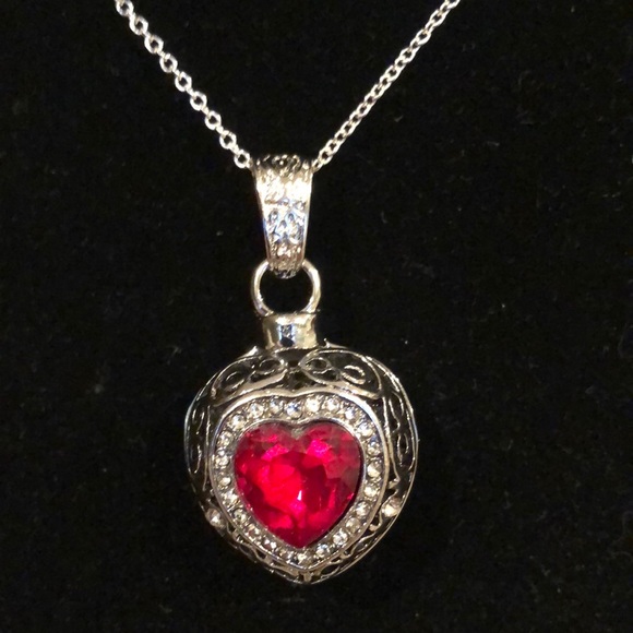 - Ruby Red Heart 💔 Pendant - Picture 2 of 8